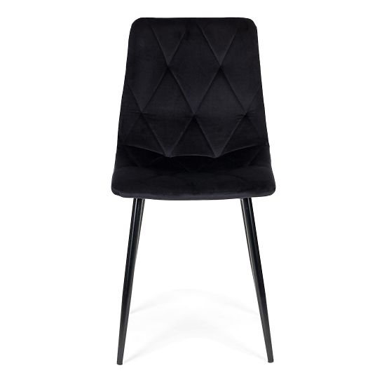 Sada 4 prešívaných zamatových stoličiek do jedálne a obývacej izby - čierne