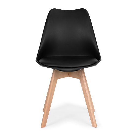 Sada 4 stoličiek do obývačky a jedálne s vankúšom z ekokože Čierne ModernHome