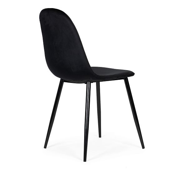 Sada 4 zamatových stoličiek do jedálne a obývačky - čierne