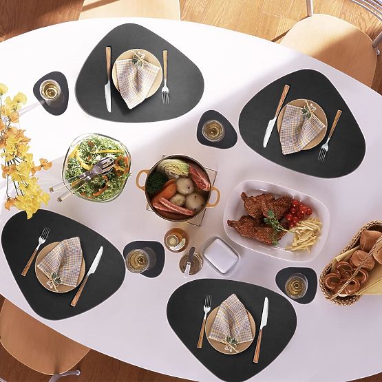 Sada 8 podložiek na stôl TRIVAL BLACK