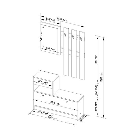 SADA NÁBYTKU DO PREDSIENE BIELA