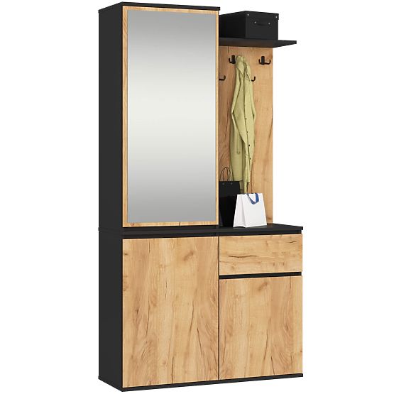 SADA NÁBYTKU DO PREDSIENE ENTRO PK ČIERNA / DUB CRAFT