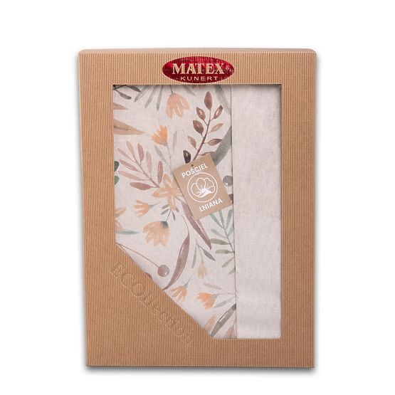 Sada obliečok LINEN- leaves 220x200 + 2x 70x80