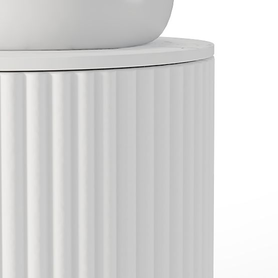 Sada skrinka s doskou a umývadlom La promessa 40 cm, ryhovaná, zaoblená, biela