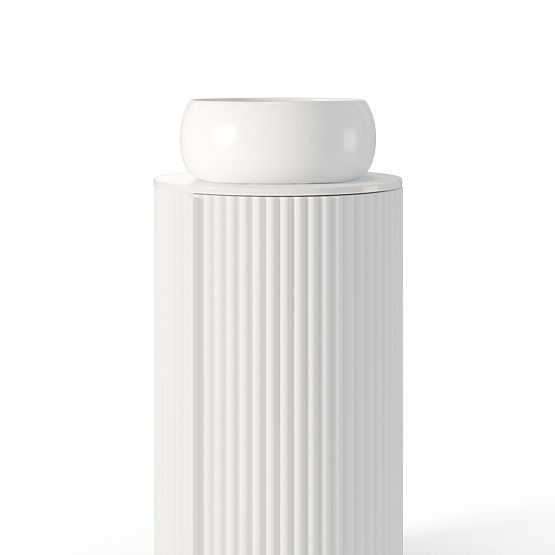 Sada skrinka s doskou a umývadlom La promessa 40 cm, ryhovaná, zaoblená, biela