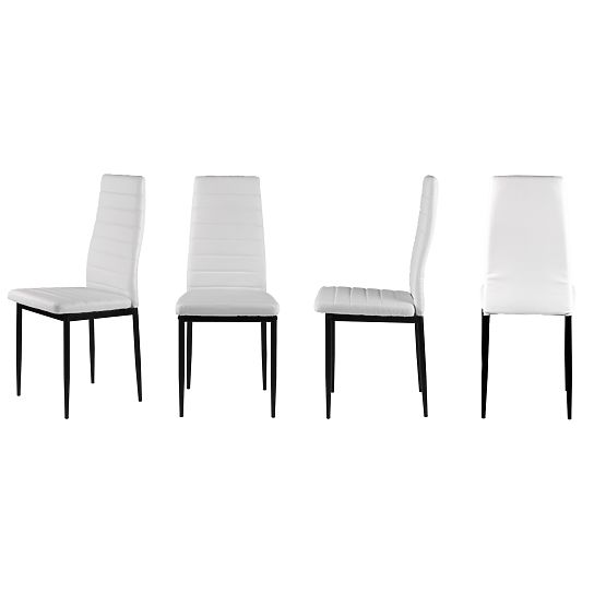 Sada stoličiek z ekokože 4 ks vysoké operadlo - biele