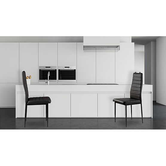 Sada stoličiek z ekokože 4 ks vysoké operadlo - čierne