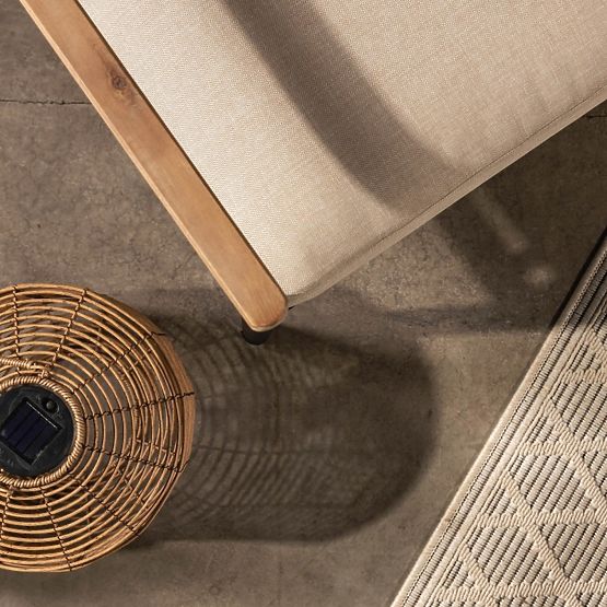 Sada záhradného nábytku Porticello, hliníková, akáciové drevo FSC, teakový vzhľad, béžová/čierna