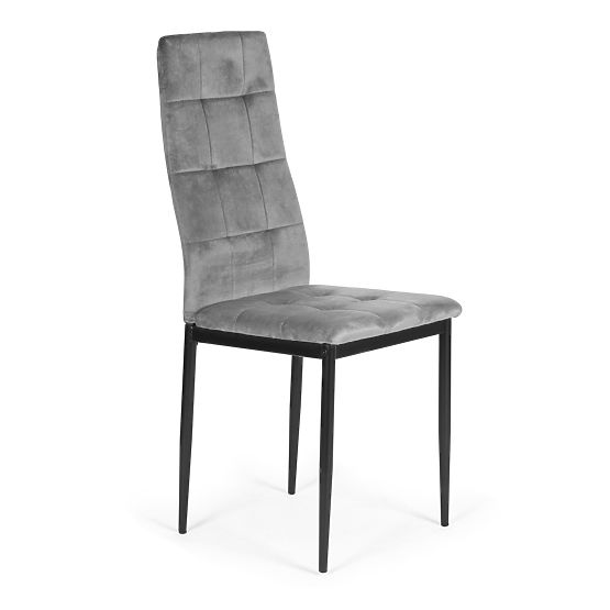 Sada zamatových stoličiek do jedálne a obývačky 4ks sivé