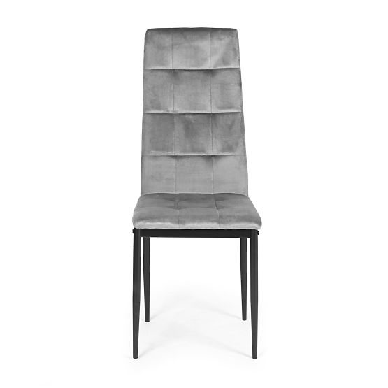 Sada zamatových stoličiek do jedálne a obývačky 4ks sivé