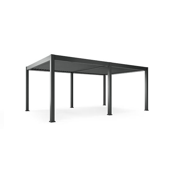 Samostatne stojaca záhradná pergola Lumera z hliníka, 4x6 m, bioklimatická, LED osvetlenie, elektric