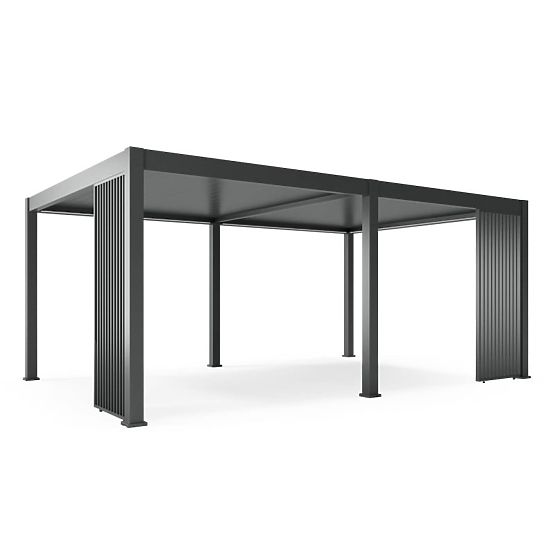 Samostatne stojaca záhradná pergola Lumera z hliníka, 4x6 m, bioklimatická, LED osvetlenie, elektric