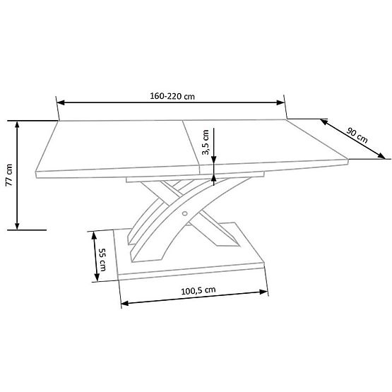 SANDOR rozkladací stôl dub zlatý (3p=1ks)