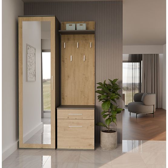 Šatníková skriňa DUO ANTRACIT ARTISAN