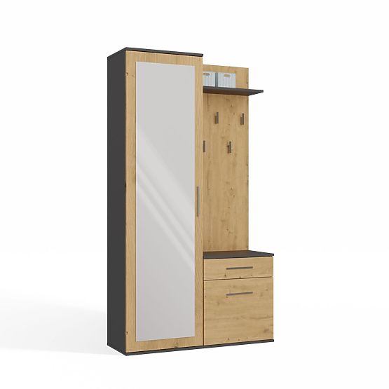 Šatníková skriňa DUO ANTRACIT ARTISAN