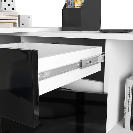 SESTAVA CLP B-17 KOMODA + PÍSACÍ STÔL PK ČIERNY LESK