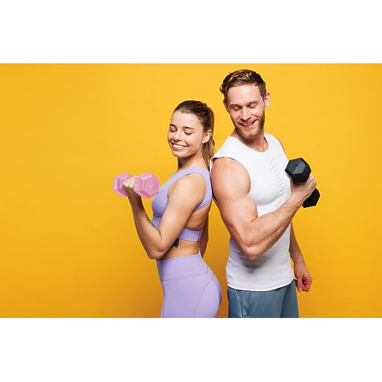 Šesťhranné činky sada 2x4 kg závažia na cvičenie fitness ružové ModernHome