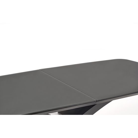 SILVESTRO rozkladací stôl doska - tmavo sivá, noha - čierna
