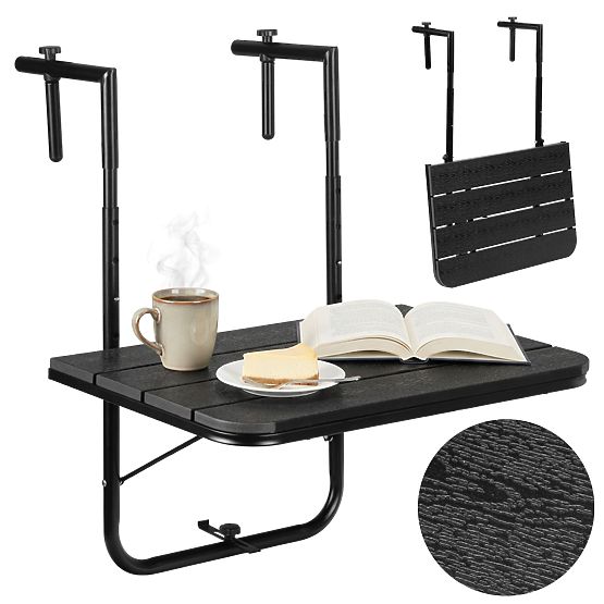 Skladací balkónový stolík ARETTO čierny