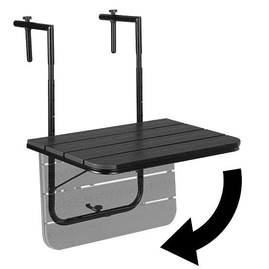 Skladací balkónový stolík ARETTO čierny