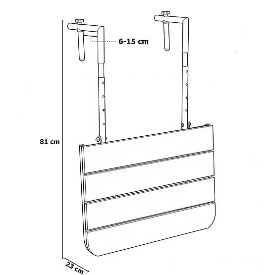 Skladací balkónový stolík ARETTO sivý