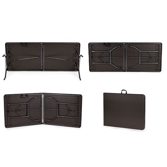 Skladací cateringový záhradný banketový stôl 180 cm ratan ModernHome