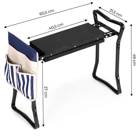 Skladací kľačadlo - stolička na prácu v záhrade 2v1 - modrá