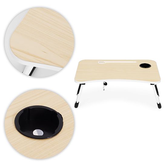 Skladací podstavec pod notebook 60x40 cm s lampičkou a ventilátorom ModernHome