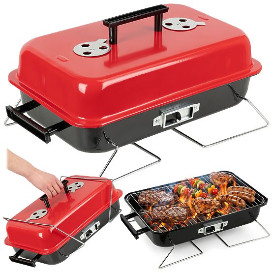 Skladací prenosný uhlíkový gril CAMPAL s poklopom