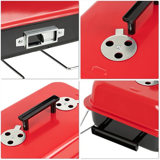 Skladací prenosný uhlíkový gril CAMPAL s poklopom