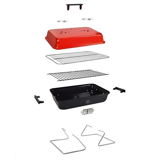 Skladací prenosný uhlíkový gril CAMPAL s poklopom