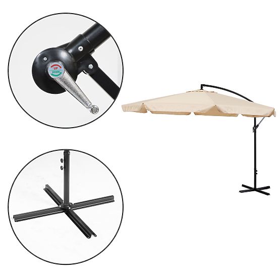 Skladací slnečník na terasu - béžový