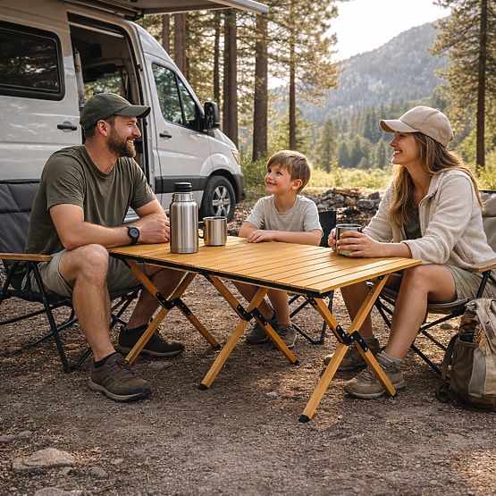 Skladací turistický stôl 120x60 cm kempingový s taškou MultiGarden