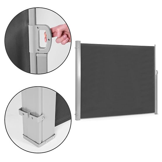 Skladacia markíza 300x200 cm bočná roleta paraván do záhrady na terasu antracit