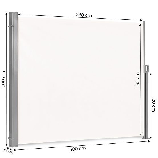 Skladacia markíza 300x200 cm bočná roleta paraván do záhrady na terasu béžová