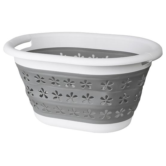 Skladacia oválna misa 50 x 37 cm bielo-sivá OVAL COMPACT 25L