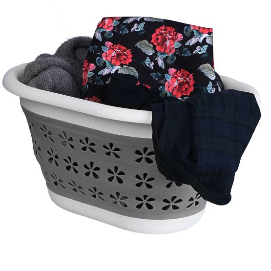 Skladacia oválna misa 50 x 37 cm bielo-sivá OVAL COMPACT 25L