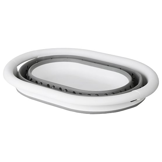 Skladacia oválna misa 50 x 37 cm bielo-sivá OVAL COMPACT 25L