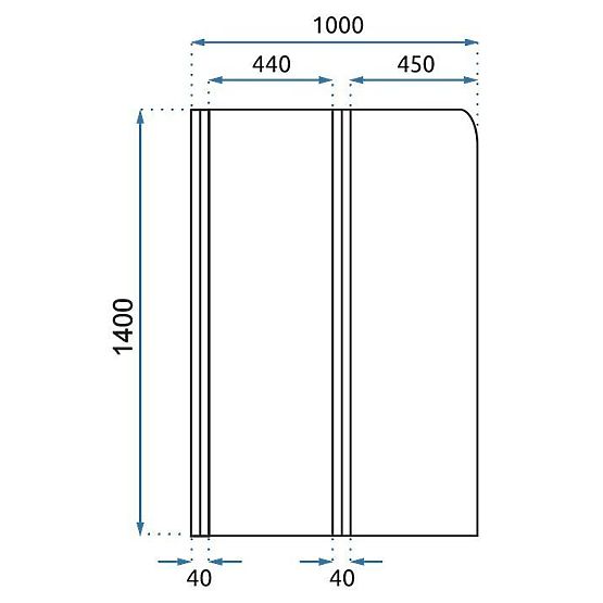 Skladacia vaňová zástena Rea Agat-2 100 ZLATÝ KARTÁČOVANÝ