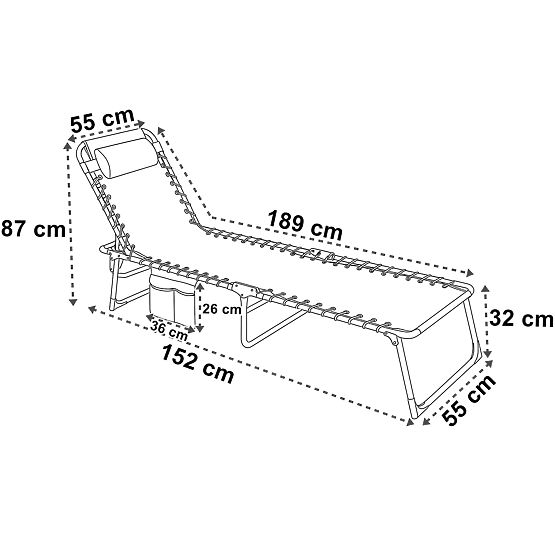 Skladacie záhradné lehátko nastaviteľné FENIKS čierne
