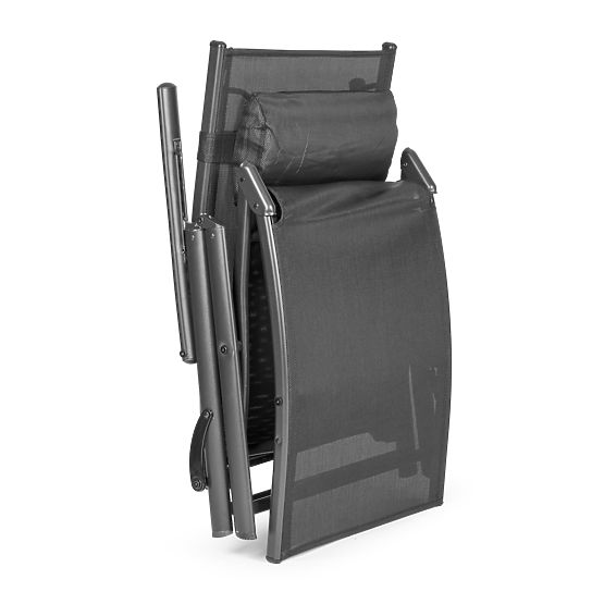 Skladacie záhradné plážové ležadlo s nastaviteľným operadlom, oceľová konštrukcia, sivé MultiGarden