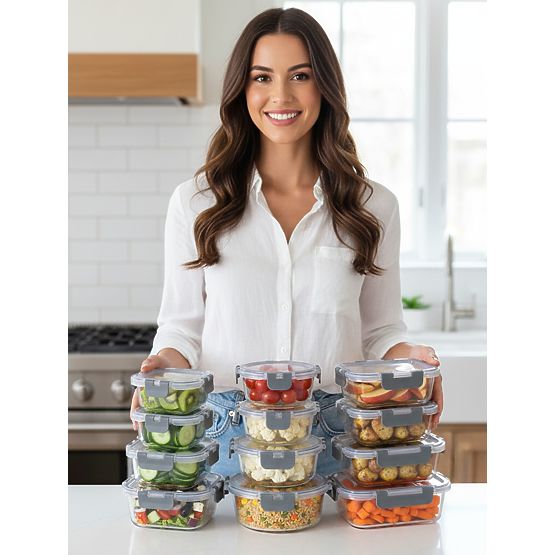 Sklenené nádoby na potraviny CATONIA - sada 12 kusov