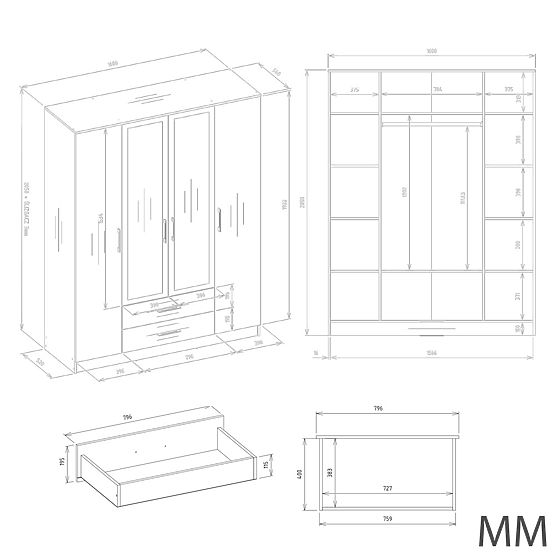 Skriňa Romana 160X205 KAŠMÍR BÉŽOVÁ