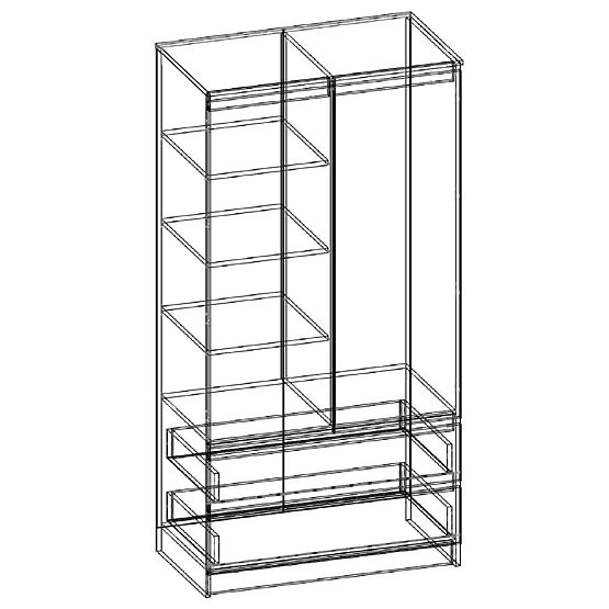 SKRIŇA S 90 cm 2 DVERE 2 ZÁSUVKY PK WENGE / SONOMA