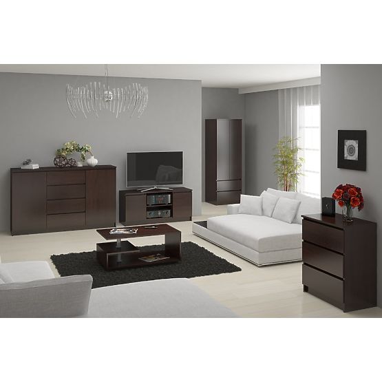 SKRIŇA S 90 cm 2 DVERÍ 2 ZÁSUVKY PK WENGE