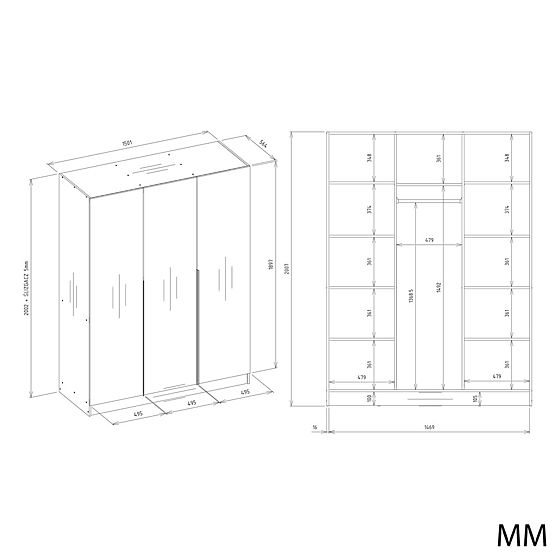 SKRIŇA SENSO 3D 150 CM 3 DVERE ZLATÉ ÚCHYTY DO OBÝVAČKY SPÁLNE KAŠMÍR BÉŽOVÁ