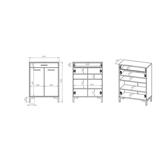 Skrinka na topánky Nevio - dub artisan