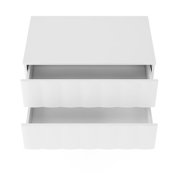 Skrinka pod umývadlo na dosku Grita 80 cm, biela, vlnitý čelný panel