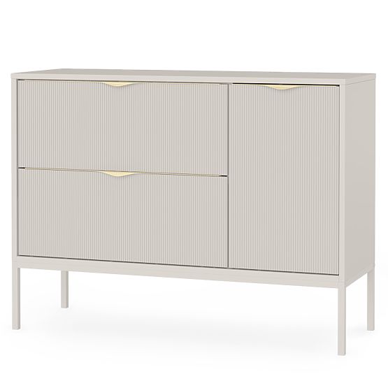 Skrinka pod umývadlo na dosku Livia 100 cm, kašmírová, kovové nožičky, ryhovaná