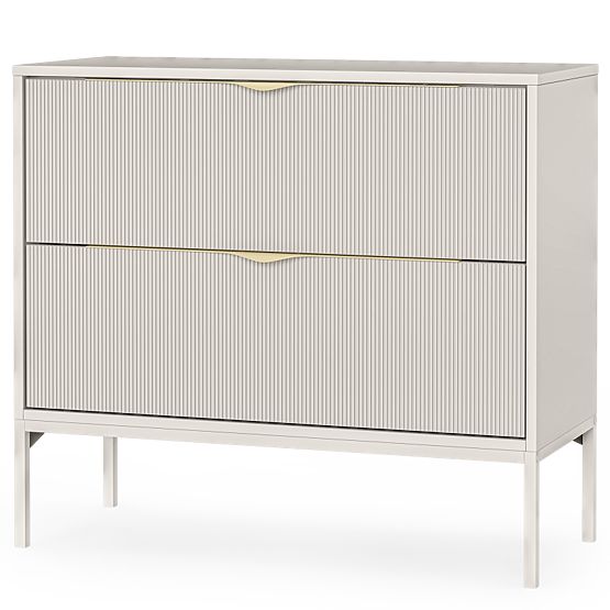 Skrinka pod umývadlo na dosku Livia 80 cm, kašmírová, kovové nožičky, drážkovaná